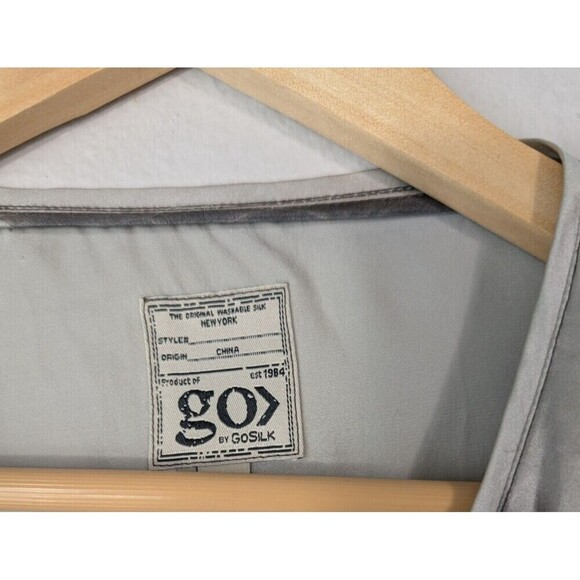 Go by Go Silk Small Black Gray Ombre 1/2 Zip Up Blouse Top Shirt N92 - Picture 3 of 11